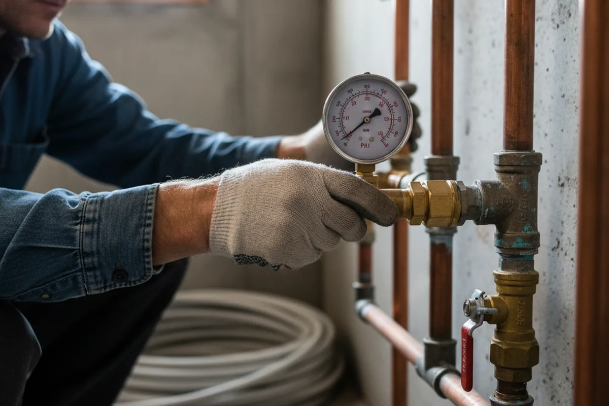 Pressure testing a repaired line during Water Line Repair in Wakarusa